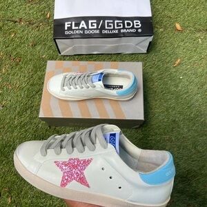 Golden Goose Women's Sneakers - White and Pink Glitter